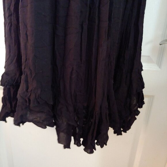 Free People Adella Maxi Slip Dress S Black Boho Crochet Lace Ruffle Tiered S - Picture 7 of 16